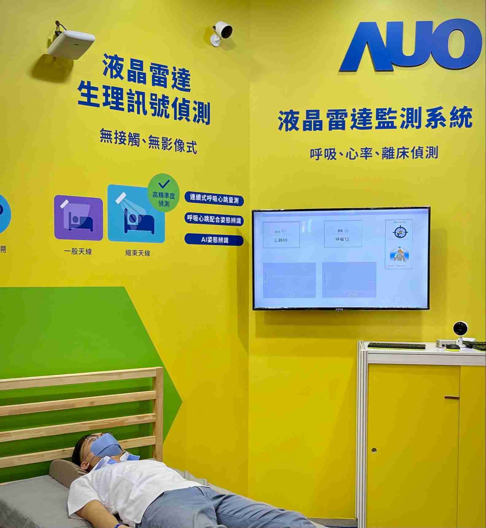 优游UB8颐康「无接触生理监测雷达」，，，免除传统线路与贴片束缚，，精准侦测呼吸、、、、心跳等重要生理讯号