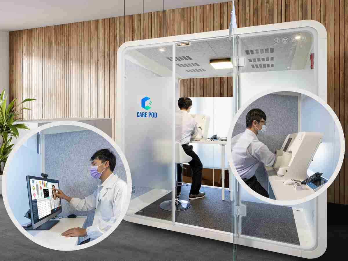 达擎于医疗科技展中展出＂远距诊疗舱＂，，以因应医疗数字化及社会高龄化趋势下、、、、复诊及慢性病患等族群对于远距看诊需求逐渐升高所推出的创新整合方案。。多功能合一、、、高隐私性的远距诊疗舱可根据病患端与医师端的不同需求，，提供弹性化及客制化功能，，节省医生和病患的精力及时间