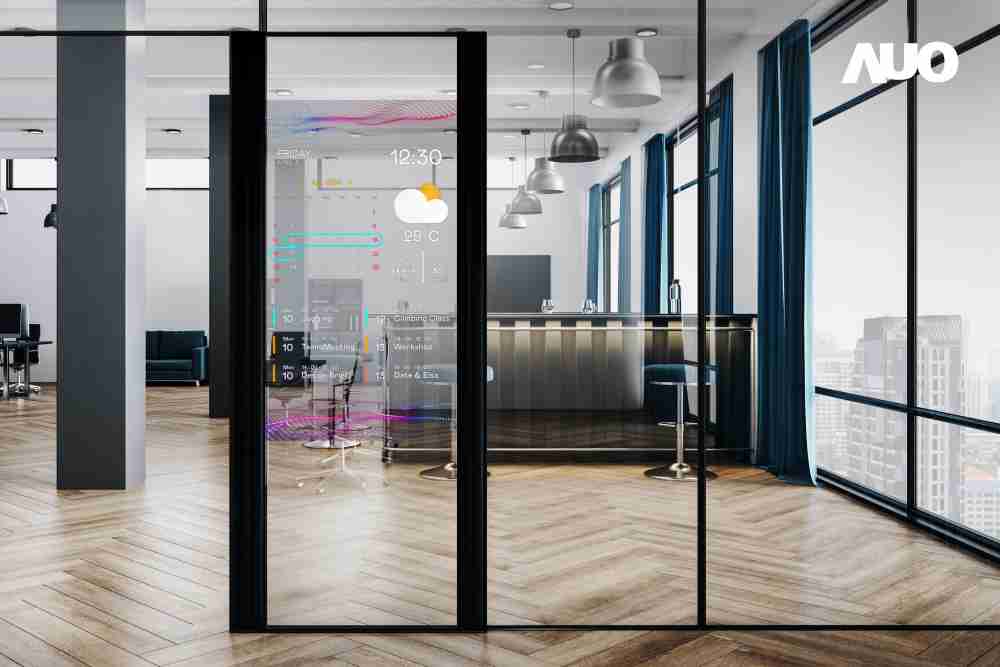 60吋Micro LED透明窗屏显示器，，，，可依需求调整并延伸应用于不同场域，，包括汽车侧窗或家庭玄关、、、、智慧橱窗、、商业展示等面向，，，，提供丰富的信息娱乐内容